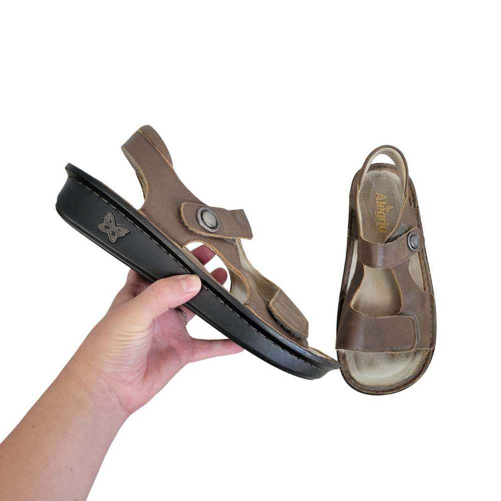 Alegria Vallie Leather Sandals Brown Tan Size 38 US 8/8.5